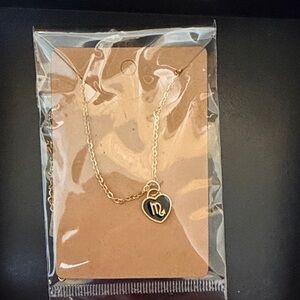Gold Scorpio Zodiac Heart Necklace